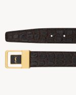 la 66 buckle belt in crocodile-embossed leather - Image 2